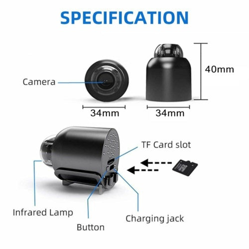 HD 1080P Mini Hidden WiFi Spy Camera – Wireless with Night Vision and Motion Detection