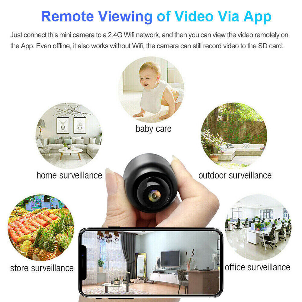 HD 1080P Mini Hidden WiFi Spy Camera – Wireless with Night Vision and Motion Detection
