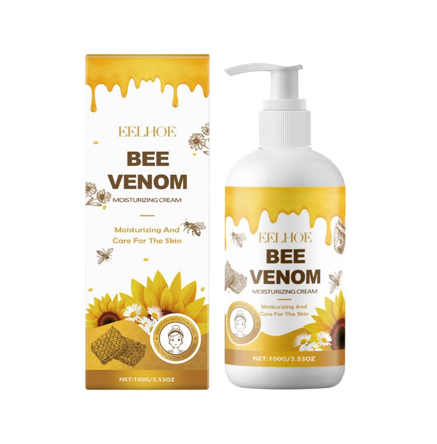 EELHOE Bee-Venom | Smooth Body Cream | Deeply Nourishing Brightening & Tightening Skin | Care Product Containing Vitamin E | Woman’s Body Cream Moisturiser 100g.
