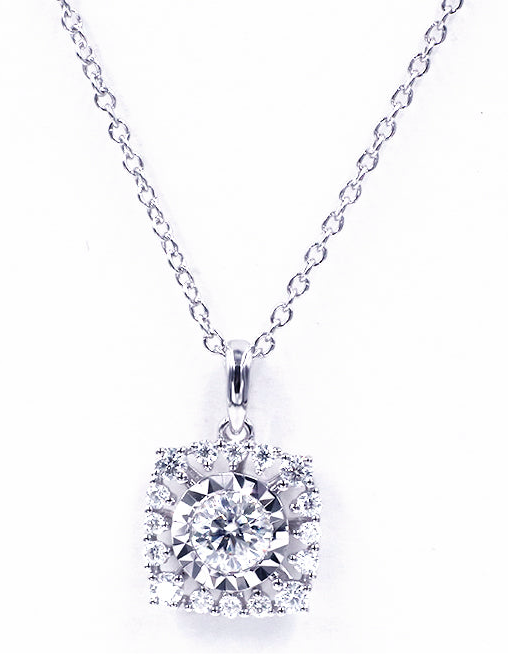 YADIS-2023 | Luxury Fine Sunflower Pendant | 10k White Gold | 16-Inch Length.