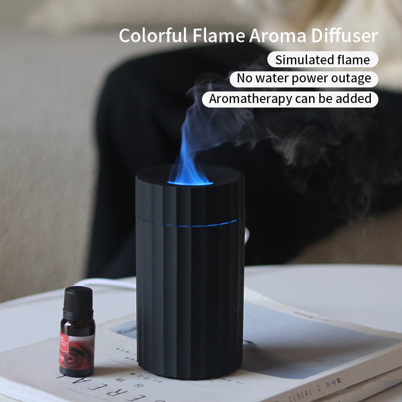 Portable Car Diffuser & Flame Humidifier – Aromatherapy with LED Light.