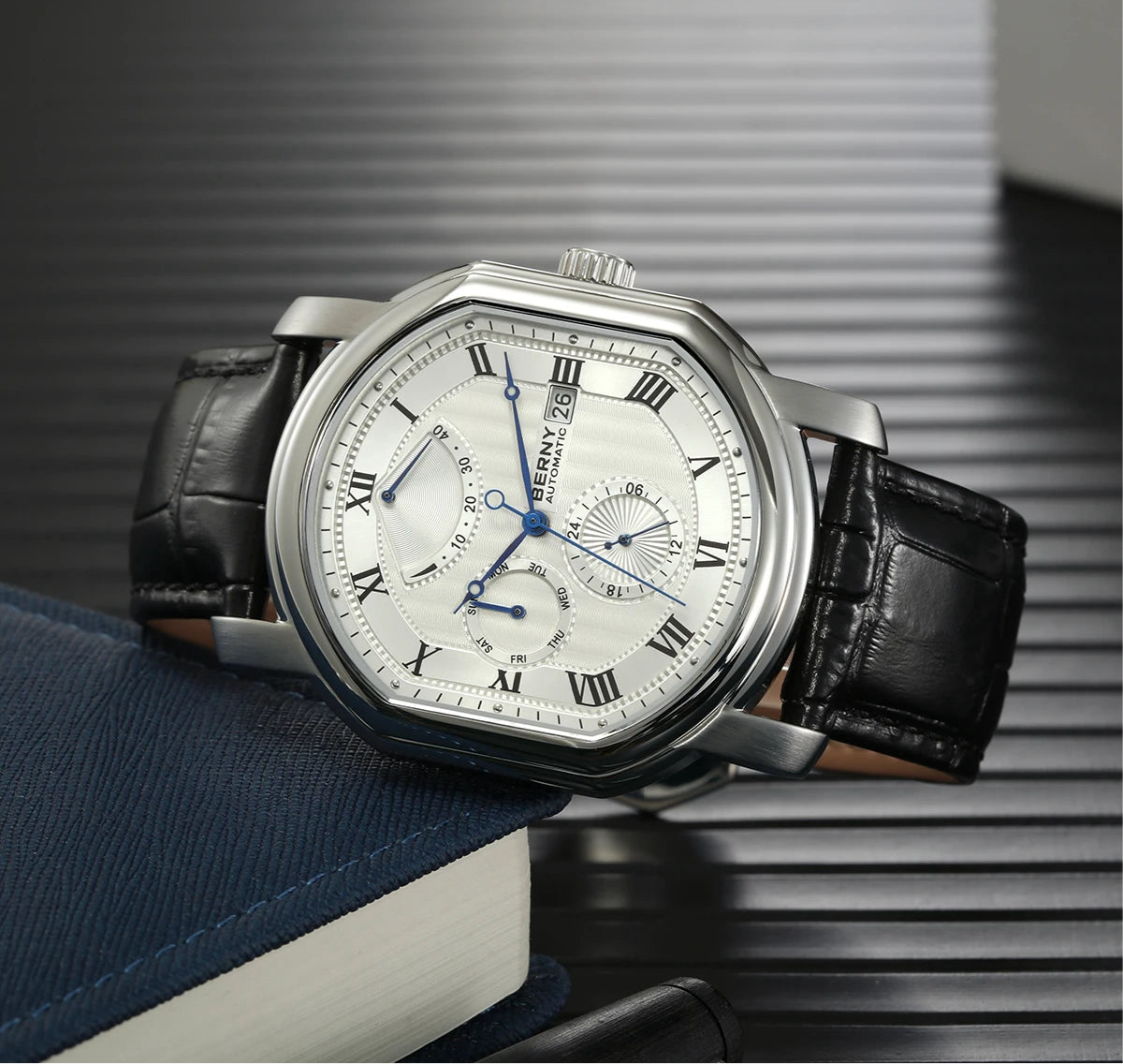 BERNY - Men’s Mechanical Watch | Miyota Movt Automatic Wristwatch | Luxury Brand for Men | Sapphire Clock| Self Winding & Waterproof.
