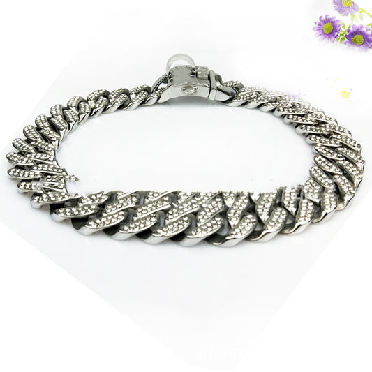 Luxury Diamond Dog Chain Collar – Reflective Mirror Finish Necklace for Stylish Pets.