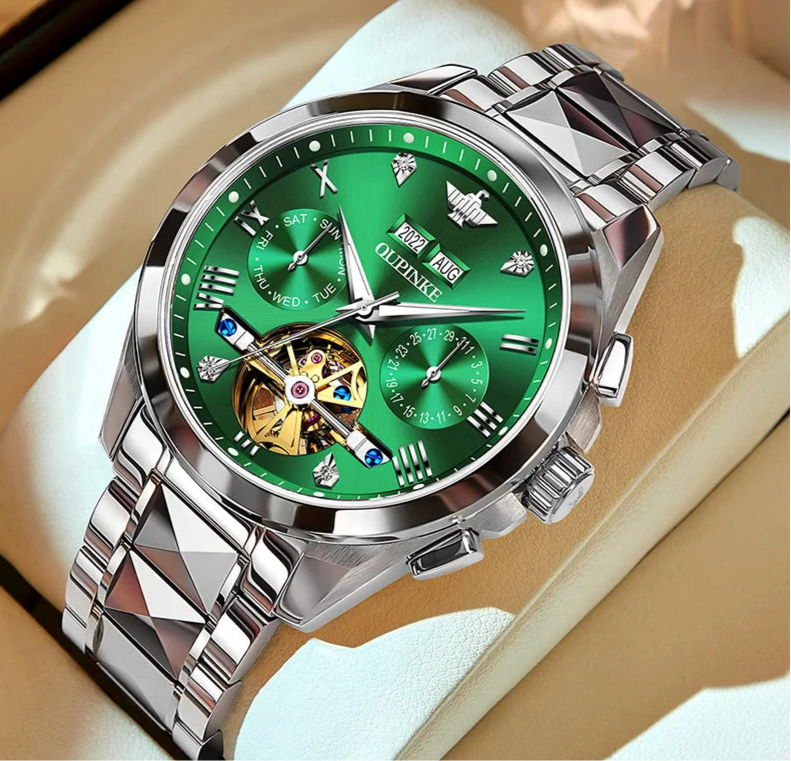 OUPINKE - Automatic Mechanical Watch for Men | 50M Waterproof | Sapphire Mirror | Luxury High Level Wristwtch.