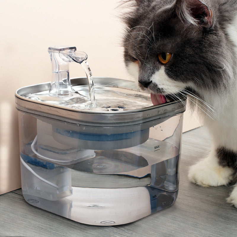 Pet Water Fountain - Stainless Steel. Auto Circulating - 2L.