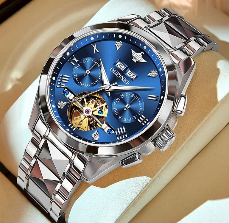 OUPINKE - Automatic Mechanical Watch for Men | 50M Waterproof | Sapphire Mirror | Luxury High Level Wristwtch.