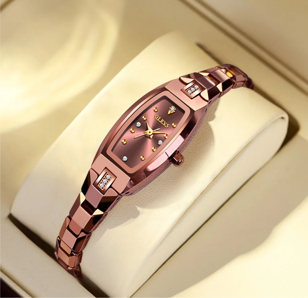 OLEVS E59BB | Luxury Gold Watch | Small Diamond Dial | Women’s Classic Fashion.