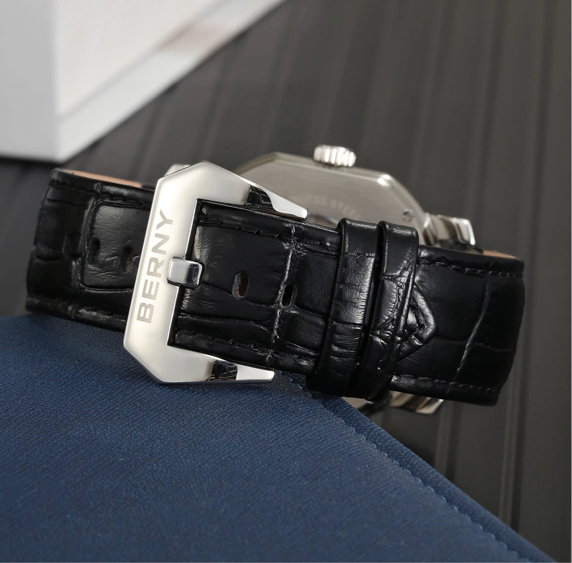 BERNY - Men’s Mechanical Watch | Miyota Movt Automatic Wristwatch | Luxury Brand for Men | Sapphire Clock| Self Winding & Waterproof.