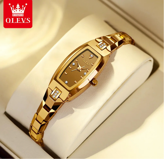 OLEVS E59BB | Luxury Gold Watch | Small Diamond Dial | Women’s Classic Fashion.