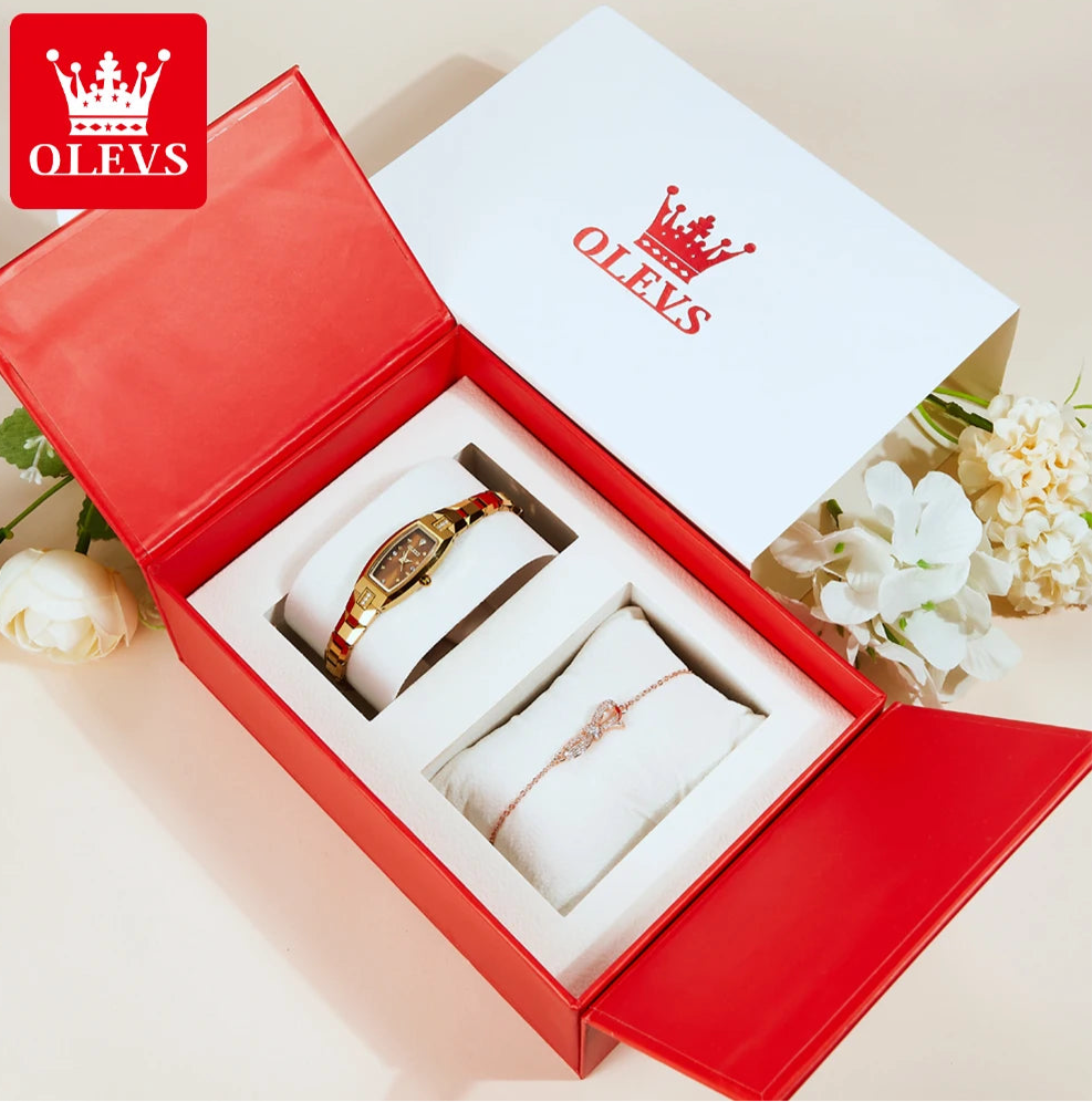 OLEVS E59BB | Luxury Gold Watch | Small Diamond Dial | Women’s Classic Fashion.