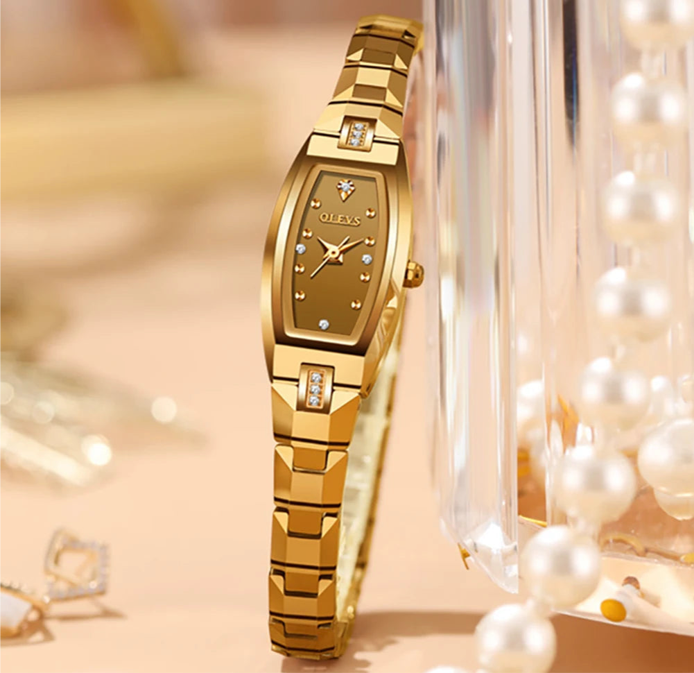 OLEVS E59BB | Luxury Gold Watch | Small Diamond Dial | Women’s Classic Fashion.