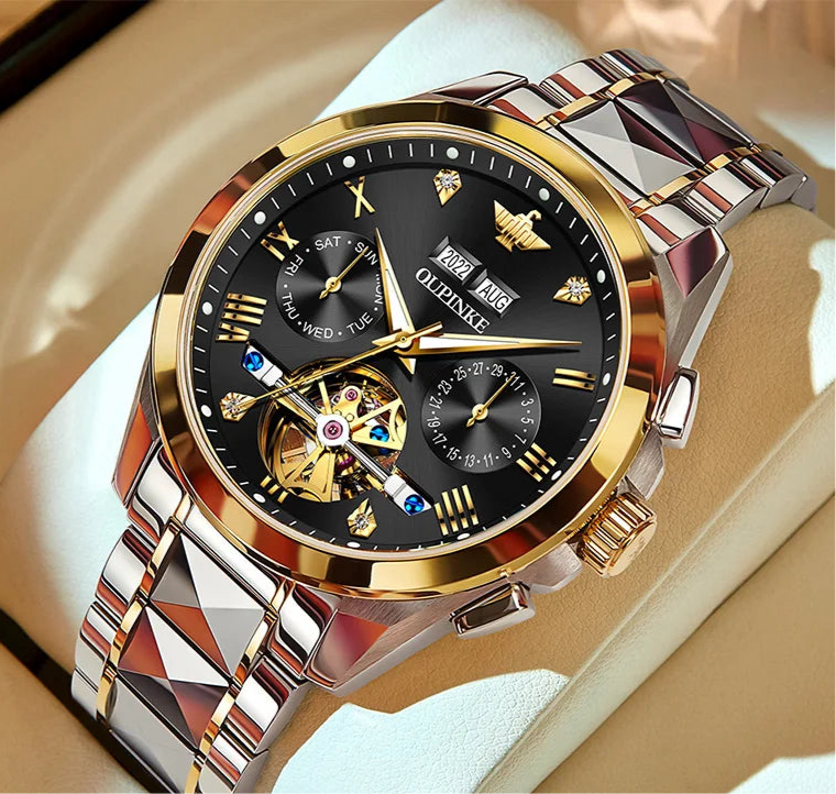 OUPINKE - Automatic Mechanical Watch for Men | 50M Waterproof | Sapphire Mirror | Luxury High Level Wristwtch.