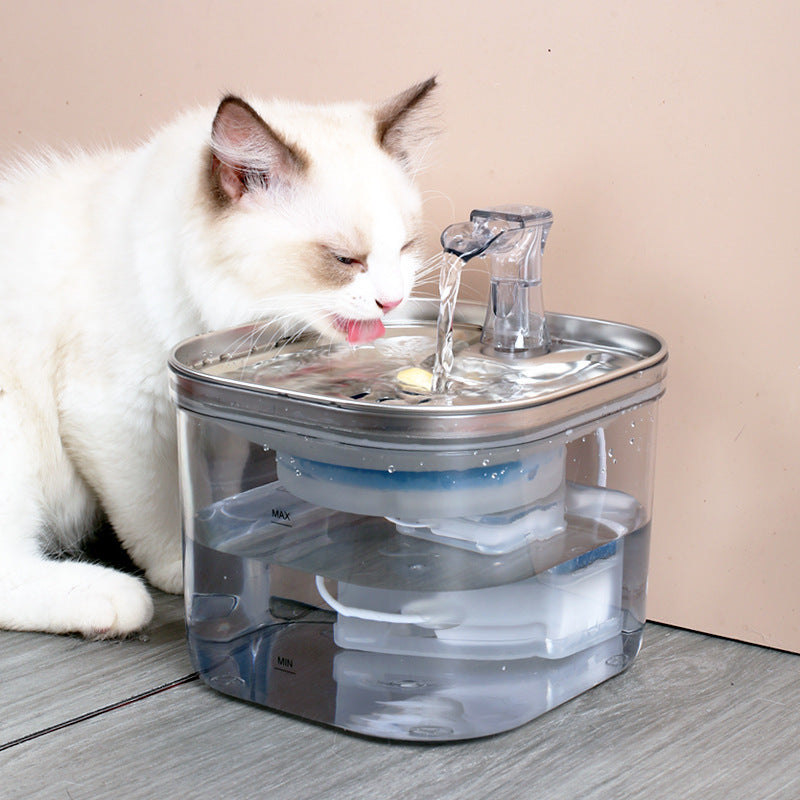 Pet Water Fountain - Stainless Steel. Auto Circulating - 2L.