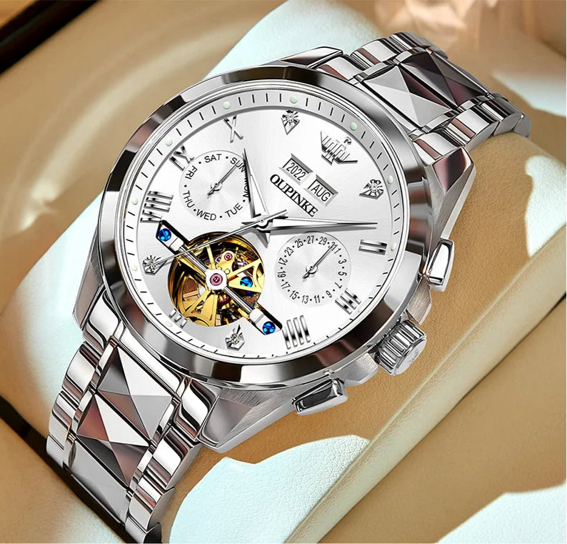OUPINKE - Automatic Mechanical Watch for Men | 50M Waterproof | Sapphire Mirror | Luxury High Level Wristwtch.