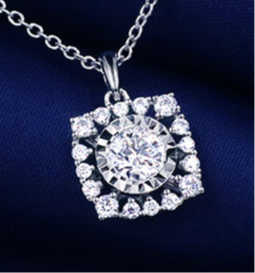 YADIS-2023 | Luxury Fine Sunflower Pendant | 10k White Gold | 16-Inch Length.