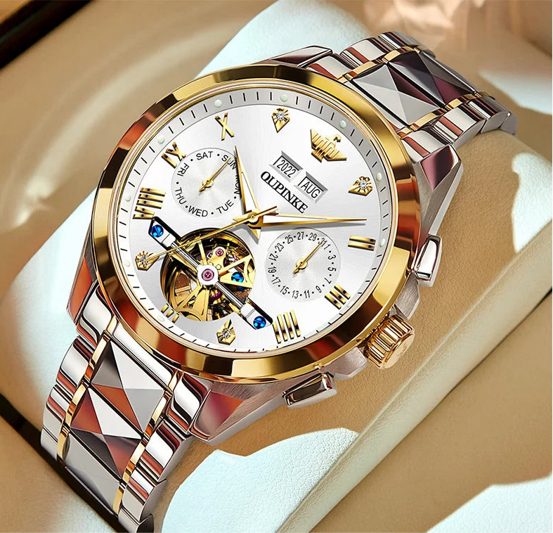 OUPINKE - Automatic Mechanical Watch for Men | 50M Waterproof | Sapphire Mirror | Luxury High Level Wristwtch.