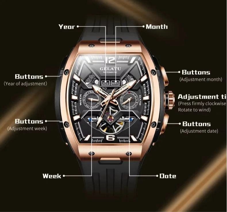 GELATU 6013 | Luxury Mechanical Timepiece for Men.